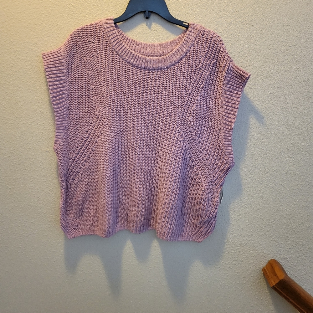 Old Navy Purple Crew Neck Sweater with Cozy Knit Texture